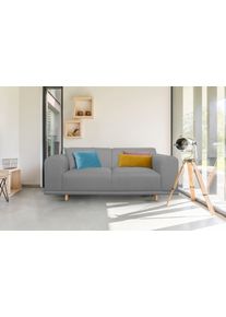 2-Sitzer OTTO HOME "Maroon", grau (hellgrau), B:200cm H:82cm T:96cm, Struktur grob ( 100% POLYPROPYLEN;Struktur fein ( 100% Polyester);Struktur (100% Polyester), Sofas, 2-Sitzer, in skandinavischem Design, mit losen Kissen