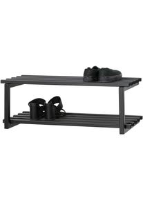 Schuhregal SPINDER DESIGN, schwarz, B:71cm H:26cm T:34cm, Metall, Regale, Schuhregal, Metall, Zeitlos, 6 Paar Schuhe