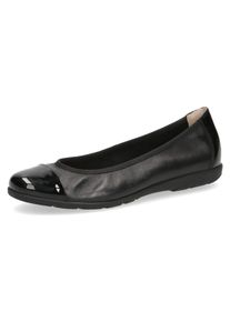 Ballerina Caprice, Damen, Gr. 36, schwarz (schwarz, gl&auml;nzend), Lackleder, Nappaleder, Schuhe Ballerina, Loafer, Slipper, Festtags Schuh mit Lack-Details
