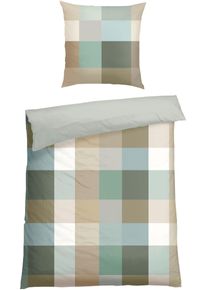 Wendebettw&auml;sche Schiesser "Travis aus weicher Baumwolle in klassischem Karo", gr&uuml;n, B/L: 155cm x 220cm, 1 Stk., 1 Stk., Feinbiber, B/L: 80cm x 80cm, 2 Stk., Feinbiber, Obermaterial: 100% Baumwolle, Bettw&auml;sche, Wendebettw&auml;sche, Made in Green