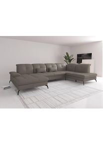 Sit & More Wohnlandschaft SIT & MORE "Amica, U-Form, inkl. Sitztiefenverstellung und Armteilverstellung", braun (delphine), B:357cm H:90cm T:231cm, Sofas, Wohnlandschaft, wahlweise mit Kopfteilverstellung, Schlaffunktion und Bettkasten