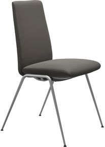 Polsterstuhl stressless "Laurel", grau (metal grau paloma, chrom matt), B:57cm H:92cm T:59cm, Leder PALOMA: PALOMA ist ein durchgef&auml;rbtes Semianilin-M&ouml;belleder mit nat&uuml;rlicher Narbung., St&uuml;hle, Polsterstuhl, Low Back, Gr&ouml;&szlig;e M, mit Beinen aus Stahl in Chrom matt