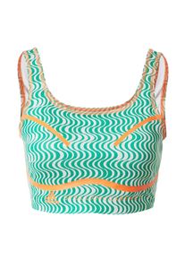 adidas by Stella McCartney Sport top 'Truepurpose Printed' Női sz&uuml;rke / smaragd / narancs , M&eacute;ret XS