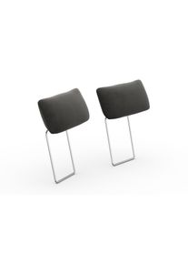 Sit & More Kopfst&uuml;tze SIT & MORE "Cadabra", grau (anthrazit), B:59cm H:27cm T:10cm &Oslash;:10cm, Samtoptik (100% Polyester);Soft clean (98% Polyester, 2% Polyamid);Struktur fein (100% Polyester), Polsterauflagen, Kopfst&uuml;tze, 2er Set