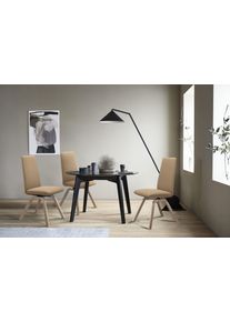 Polsterstuhl stressless "Laurel", beige (sand paloma, eiche gekalkt), B:49cm H:105cm T:60cm, Leder PALOMA: PALOMA ist ein durchgef&auml;rbtes Semianilin-M&ouml;belleder mit nat&uuml;rlicher Narbung., St&uuml;hle, Polsterstuhl, High Back, Gr&ouml;&szlig;e L, mit schr&auml;ggestellten Beinen in Eiche gekalkt