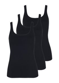 Achseltop LISCA "3er Pack Damen Tr&auml;gerhemd Kaia", Damen, Gr. XXL, N-Gr, schwarz, Obermaterial: 90% Baumwolle CO. 10% Elasthan EL., Unterhemden Achseltop