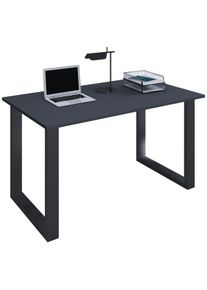 Schreibtisch Vcm "Schreibtisch B&uuml;rotisch Computertisch 140x50 Lona U", schwarz (schwarz, anthrazit), B:140cm T:50cm, Tische, Schreibtisch
