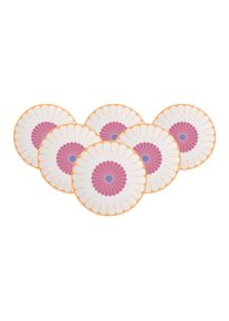 Villeroy & Boch Servierplatte VILLEROY & BOCH "Servierplatten Fleur Couleur &oslash; 31,8 cm 6er Set bunt", bunt, B:31,8cm H:2,4cm L:31,8cm T:31,8cm &Oslash;:31,8cm, Porzellan, Servierplatten, Servierplatte, Sp&uuml;lmaschinenfest, Mikrowellensicher