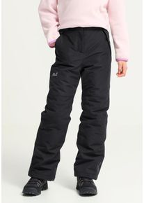 Skihose Jack Wolfskin "SNOWFLASH PANTS K", Kinder, Gr. 128, Normalgr&ouml;&szlig;en, schwarz, Obermaterial: 100% Polyester. F&uuml;llung: 100% Polyester. Futter: 100% Polyester, Hosen Skihose, Winterhose f&uuml;r Kinder, wasserdicht, warm