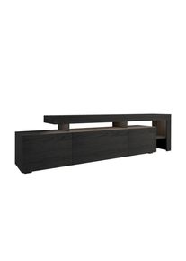 Livetastic , Schwarz , Holzwerkstoff , Holzoptik , 192x53x37 cm , Beleuchtung ,