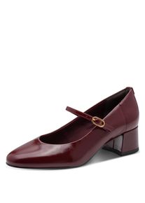 Spangenpumps Tamaris, Damen, Gr. 35, Synthetik Textil, rot (weinrot), Lackleder, gl&auml;nzend, unifarben, Schuhe Spangenpumps, Blockabsatz, Abendschuh mit Touch it-Ausstattung