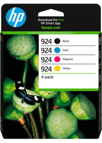 HP Tintenpatrone "924 4er-Pack", bunt (schwarz, cyan, magenta, gelb), Tintenpatronen, Tintenpatrone