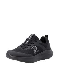 Plateausneaker RIEKER SPORT, Herren, Gr. 47, schwarz, Textil, Schuhe Plateausneaker, Sport-Sneaker, Halbschuh, Schn&uuml;rschuh, Freizeitschuh mit Plateau