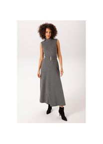 Aniston CASUAL, Damen, Maxikleid mit breiten, abnehmbaren G&uuml;rtel - NEUE KOLLEKTION, anthrazit-wei&szlig;-meliert, 40 - N-Gr, Kleid aus melierter, 