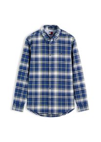 Flanellhemd Tommy Jeans "REGULAR FLANNEL CHECK SHIRT", Herren, Gr. XXXL (60/62), N-Gr, blau (basic navy check), Web, Obermaterial: 100% Baumwolle, kariert, regular fit normal, Rundhals, eingesetzt Manschette, Hemden Flanellhemd, Regular fit mit Karomuster