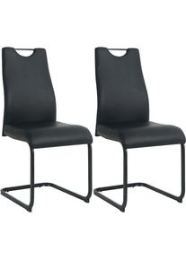 M&ouml;bilia Freischwinger M&Ouml;BILIA, schwarz (schwarz, schwarz, schwarz), B:42cm H:98cm T:56cm, Metall, Polyurethan, St&uuml;hle, Freischwinger, mit Wellenunterfederung
