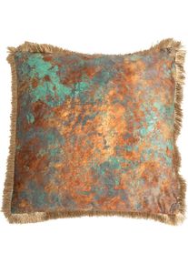 Dekokissen KARE DESIGN "Antique Fringe, Kissenh&uuml;lle mit F&uuml;llung, 55x55 cm", gr&uuml;n, gemustert, B:55cm H:15cm L:55cm, Polyester, Dekokissen_Sitzkissen_Kissenh&uuml;llen, Dekokissen, st&uuml;tzt Kopf und Nacken angenehm und sorgt f&uuml;r erholsamen Schlaf