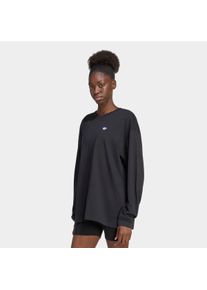 Langarmshirt adidas originals "ESSENTIALS OVERSIZE LONGSLEEVE", Damen, Gr. XL, schwarz, Obermaterial: 100% Baumwolle, Rundhals, Shirts Langarmshirt