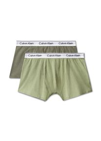 Trunk "2PK TRUNK", M&auml;dchen, Gr. 152/158, 2 Stk., gr&uuml;n (khaki, olivgr&uuml;n), Jersey, Obermaterial: 95% Baumwolle, 5% Elasthan, Calvin Klein Underwear, k&ouml;rpernah, Unterhosen Trunk, mit Logobund