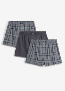 bonprix Luźne bokserki (3 szt.), szary, 12 (5XL)