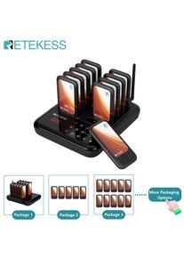 RETEKESS TD173S Restaurant Pager Wireless Calling System Long Range Buzzer Mute Button Long Standby Time Vibrator For Cafe Bar