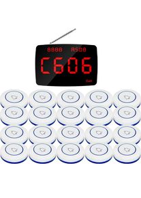 CTT12 Wireless Waiter Call Bell System 433MHz Long Range Restaurant Paging System 20 Pcs Call Buttons Customer Service Pager