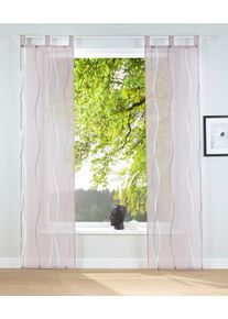 Schiebegardine OTTO HOME "Dimona" Gr. 5, grau (taupe), B:57cm H:265cm, Voile, Polyester, Gardinen, Schiebegardine, 2er-Set, Fertiggardine, inkl. Beschwerungsstange, Wellen