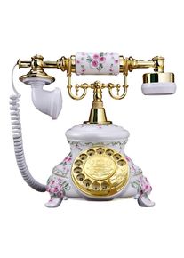 Rotary Dial Dual Bell European Retro Telephone Fashionable and Creative Rural Household Fixed Telephone Landline
