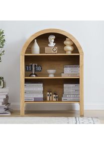 Freestanding 3-Tier Arched Bookshelf with Adjustable Shelves for Home and Office