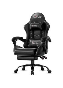 Ergonomic Gaming Chair with Footrest, Lumbar Support, and Massager - High-Back, Reclining, Adjustable for Comfort