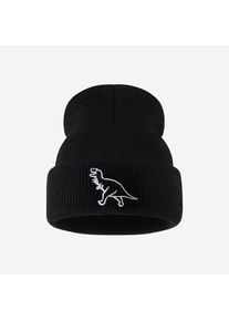 Knitted Hat for 1&ndash;3-Year-Olds Cute Dinosaur-Embroidered Soft Children's Winter Hat for Park Outings and Travel in Fall and Winte