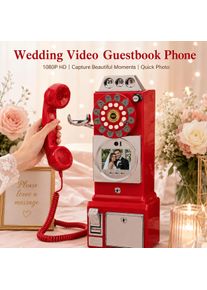 wedding party 32G audio video guest book phone Retro style retro phone booth message recording video audio guest book phone