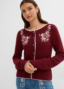 S&ouml;t folkdr&auml;ktsinspirerad cardigan med broderi - r&ouml;d - storlek 56/58 (3XL) - bonprix