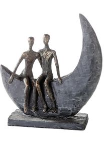 Dekofigur CASABLANCA BY GILDE "Skulptur Moon", braun (bronzefarben), B:22cm H:24cm T:8cm, Polyresin, Dekofiguren, Dekofigur, Dekoobjekt, H&ouml;he 24 cm, P&auml;rchen, mit Spruchanh&auml;nger, Wohnzimmer