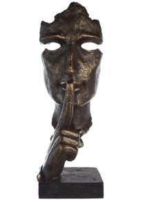 Dekofigur CASABLANCA BY GILDE "Skulptur XL Silence", braun (bronzefarben), B:39cm H:100cm T:35cm, Kunstharz, Dekofiguren, Dekofigur