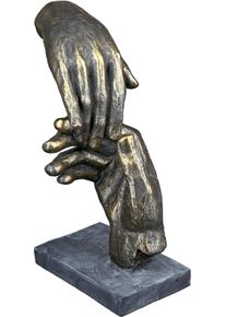Dekofigur CASABLANCA BY GILDE "Skulptur Two hands, bronzefarben", braun, B:13cm H:21cm T:7cm, Polyresin, Dekofiguren, Dekofigur, braun