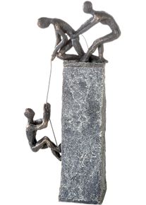 Dekofigur CASABLANCA BY GILDE "Skulptur Assistance", braun (bronzefarben), B:18cm H:43cm T:5cm, Polyresin, Dekofiguren, Dekofigur, Dekoobjekt, H&ouml;he 43 cm, mit Spruchanh&auml;nger, Wohnzimmer