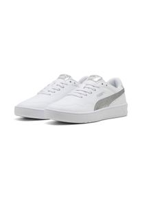 Sneaker Puma "COURT LALLY METALLIC WHISPER", Damen, Gr. 38,5, Textil, Puma wei&szlig;, Puma silber, Synthetik, Schuhe Sneaker, f&uuml;r sportlichen Look im Alltag, atmungsaktives Innenmaterial