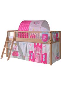 Vipack Spielbett &raquo;Forrest, Absturzschutz mit Sprossen-Optik, Pfostenst&auml;rken ca. 50x50mm&laquo; Buche natur lackiert, stabil und hochwertig gebaut, inkl. 