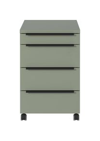 Germania Rollcontainer &raquo;Mailand, mit 4 Schubladen, optional mit Schubladend&auml;mpfung,&laquo; Utensilienfach, 42x63 cm, Made in Germany