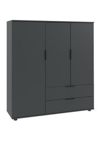 wimex W&auml;scheschrank &raquo;Easy Plus Kleiderschrank Garderobe 2 Schubladen, 81 oder 130cm breit&laquo; in verschiedenen Farben, moderne Optik mit schwarzen 