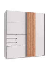 wimex Schwebet&uuml;renschrank &raquo;Coburg, Kleiderschrank Made in Germany&laquo; mit Akustikpaneel Optik oder Holzoptik eichefarben, 180cm breit