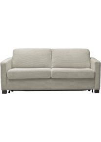 Schlafsofa Home Affaire "Vionelle, 2,5-Sitzer mit Kaltschaummatratze nach Wahl, Breite 186 cm", beige (stone), B:186cm H:81cm T:98cm, 88% Polyester, 12% Polyacryl, Sofas, Schlafsofa, Dauerschl&auml;fer mit wahlweise Standard- oder Premium-Matratze