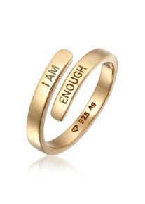 Silberring Elli "Ring Wickelring 925 Sterling Silber I AM ENOUGH" Gr. 54, gold, Fingerringe, Damen, 54, Silber 925 (Sterlingsilber), Silberring