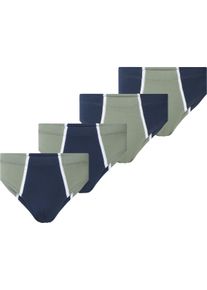 Slip Jan Vanderstorm "4er Pack Slips WASMUT", Herren, Gr. M-L, gr&uuml;n (oliv dunkelblau), Obermaterial: 95% Baumwolle CO. 5% Elasthan EL., Unterhosen Slip