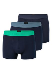 Boxershorts Schiesser "95/5 Multipacks", Herren, Gr. 6, blau (927, sonstige), Single Jersey, Obermaterial: 95% Baumwolle, 5% Elasthan, figurbetont, Unterhosen Boxershorts, mit farblich abgesetztem, sportlichem Logo-Webgummibund