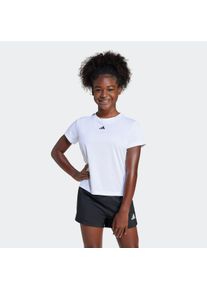 T-Shirt adidas Sportswear "TRAIN ESSENTIALS REGULAR FIT LOGO TRAINING KIDS", M&auml;dchen, Gr. 164, schwarz-wei&szlig; (wei&szlig;, schwarz), Obermaterial: 100% Polyester, normal, Rundhals, Shirts T-Shirt