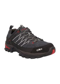 Wanderschuh CMP "RIGEL LOW WP TREKKING SHOES", Herren, Gr. 41, grau (titanio, ferrari), Leder, Schuhe Wanderschuh, wasserdicht