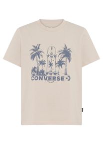 T-Shirt Converse, Damen, Gr. XS, beige (ecru), Jersey, Obermaterial: 100% Baumwolle, normal, Shirts T-Shirt, Kurzarm, aus Baumwolle, in normaler Schnittform