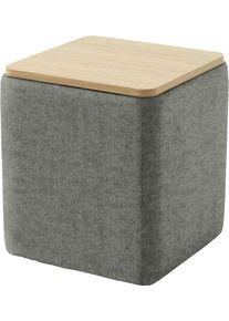 Ablagetisch Home Affaire "Kyro, Stauraum mit Tischplatte Eiche, Breite 40 cm", gr&uuml;n, B:40cm H:46cm T:40cm, 85% Polyester, 15% Nylon, Tische, Ablagetisch, Stylisch, handlich und praktisch f&uuml;r dein Schlafzimmer